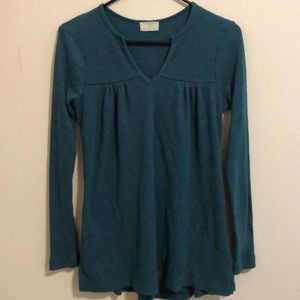 Anthropologie XS waffle tunic top